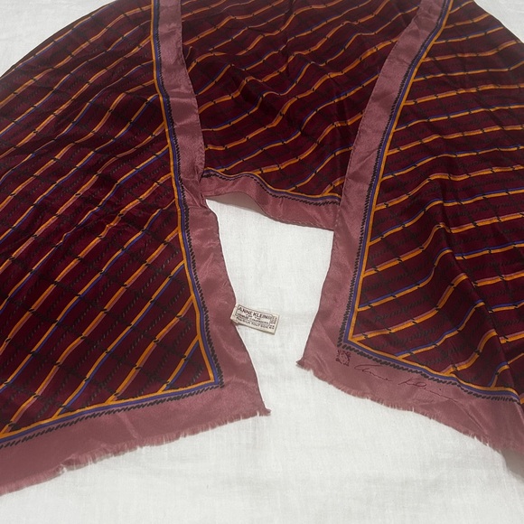 Vintage Anne Klein Signed Silk Scarf - Picture 5 of 8